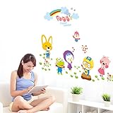 Let 's DIY漫画Lovely Happy動物DIY壁ステッカー子供寝室保育園ホーム装飾壁画デカール壁紙