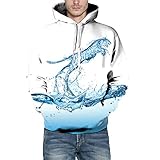 Holdegoタイガープリントセーター 長袖トップス 3Dプリント 春秋冬 大きいサイズ 長袖 トップス メンズ パーカ プルオーバー しんしふくフード付き カジュアル スポーツ ゆったり シルエット