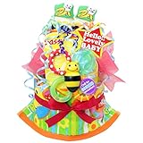 ご出産のお祝いにポップで楽しいオムツケーキ 《マイ リトル パル DX》デラックス２段おむつケーキ
