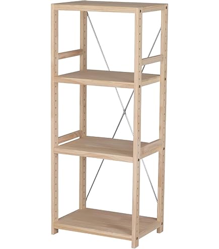 ウッドラック　ナチュラル　150cm高さ Amazon｜ウッドラック ナチュラル 幅90×奥行42×高さ150cm 5段 1台