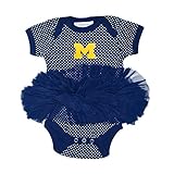 NCAA Michigan Wolverines子供用ガールズピンドットチュチュクリーパー、NB、ネイビー