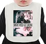 Smoke Weed Get Drunk Wasted Youth High ネクタイを有する有機ビブ Medium