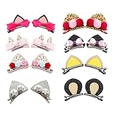 Pretty See　ヘアクリップ　猫耳　可愛い　ベビー/子供用　ヘアアクセサリー　新生児　髪飾り　出産祝い　8ペアセット