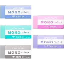 消しゴム　セット　赤　黒　青　レッド　ブルー　ブラック　カラフル　クリア Amazon | トンボ鉛筆 消しゴム MONO モノカラーズ 5色セット (ブルー