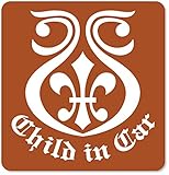 imoninn CHILD in car ステッカー　【マグネットタイプ】　No.08　ユリ紋章　（茶色）