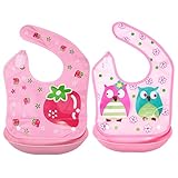 Sasairy 赤ちゃん お食事エプロン 防水 男の子/女の子 ビブ 2枚組 分離式 携帯便利 お食事スタイ 食べこぼし 保育園にぴったり 油が落ちるエプロン 5ヶ月頃 マッジクテープ付き
