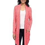HyBrid & Company レディーズ レディース着物カジュアルオープンフロントドレープロングカーディガンポケット付き XLサイズ コーラル