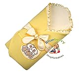 BlueberryShop Velour Embroidered Swaddle Blanket Wrap for Newborn Baby Stiffened / Hard Back (Remova