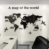 背景のウォールステッカーの3Dウォールステッカー Amazon.co.jp: ウォールステッカー 世界地図 3d 壁紙 diy 飾り