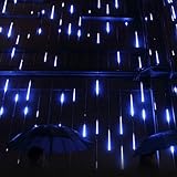 AGPtek® 50cm 240 LED 8 Tube Blue Color Holiday Meteor Shower Rain Lights Waterproof String Blue for 