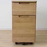 ワゴン 約34cm ナチュラル サイド サイドチェスト サイドワゴン 木製 アンティーク調 本 家具 型番: 09K