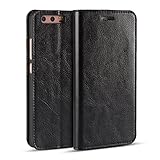 Golikef Huawei P10 ケース カバー バンパー 手帳型 高級 本革 レザー 色鮮やか レトロ な book case 型 柔らかいシリコンTPUラバーカバー スタンド機能 カード収納機