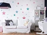 i-love-wandtattoo was-10443壁ステッカーKids「カラフルガールズ色パステル" 50ピースと星、Starry Sky接着壁、Tattoo、壁のステッカー、ステッカー、壁装飾