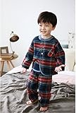 (チェリーレッド) CherryRed 子供 男の子 女の子 ファション パジャマ ルームウェア 部屋着 寝間着 上下2点セット 長袖 フリース 春秋向け リラックス 快適 気持ち良い チェック コッ