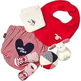 ≪出産祝い お祝い 誕生日 プレゼント 人気のギフトセット≫ BORN FREE おでかけ6点セット（カゴ入り） レッド　【メッセージカード無料】