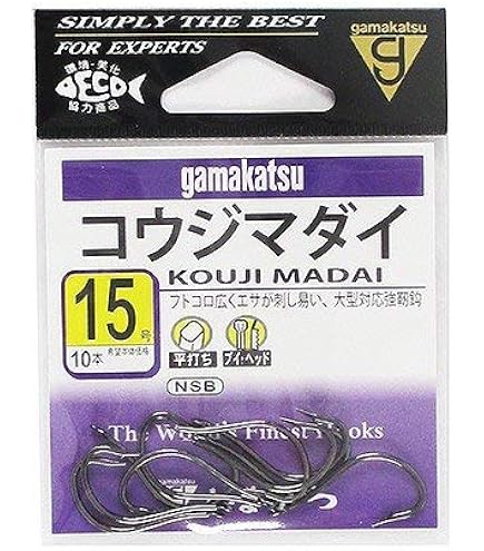 Gamakatsu 68234 Yumushikouji Single Hooks - No. 17, 40 Piece Box, Nano Smooth Coat For Saltwater Fishing