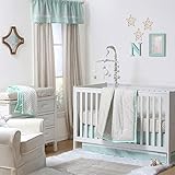 Gold Dot and Chevron Zig Zag 3 Piece Baby Crib Bedding Set with Mint Green by The Peanut Shell