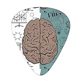 脳の画像 ギターピック Guitar Pick 12枚セット ティアドロップ型 エレキギター/アコースティックギター/クラシックギター/ベース等の練習に最適な12枚セット