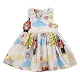 Lovoski かわいいワンピース　　赤ちゃん　女の子　服　　サンタ　ノースリーブ　　クリスマスパーティー　　柔らかい　全5サイズ2色 - 白, 120