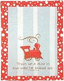 Izzy 2 Layer Cotton Mini Throw Nursery Blanket, Train up a Child by Izzy