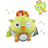 Daisyソフトカラフルな動物Sensory Hand Grasp Stuffed Owl Plush Rattle布ボールベビー乳児初期の教育おもちゃ人形with Teetherと安全ミラー
