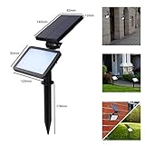 FEIYANGC ソーラー ガーデンライト 光センサー 夜間自動点灯 角度調整可能 高輝度 48LED 芝生ライト 壁掛け 玄関 庭先 車道 歩道 芝生 防犯照明