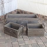 ラッキーウインド　アンティークウッドボックス　金属持ち手付き　大1と小2のセット[木箱3個セット] ノーブランド品