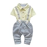 (ベビーゴー)babygo ベビー服 Tシャツ＆サロペット 2点セット 男の子 子供服セット ベビー服 半袖 ボディスーツ イエロー 110