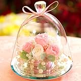 プリザーブドフラワーIPFA 【 ラッピング ＆ メッセージカード 無料 ギフトモデル 】 プリザーブドフラワー ギフト 『ガラスドーム エレガンス』 ピンク＆ホワイト