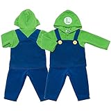 スーパーマリオ ルイージ 変身 なりきりスーツ セットアップ Super Mario パジャマ 男の子 男児 j-mro01 90cm ルイージ