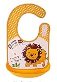 GOWOW 防水シリコーンよだれかけは、快適なソフトベビービブが汚れオフソフトベビービブを保ちます (黄)