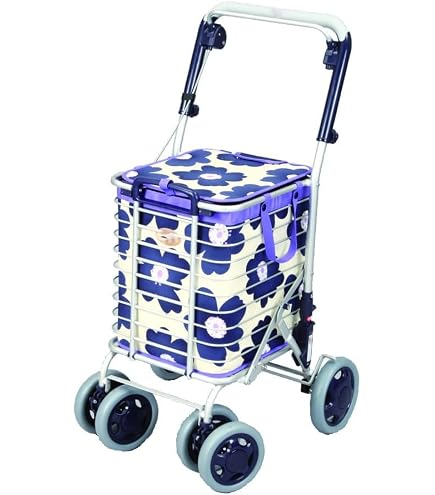 Amazon.co.jp: シルバーカー アルミワイヤーカート 花柄青幅48.5×奥行