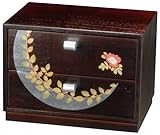 蒔絵 梓 木製 桐 二つ引きタンス 25M5-2