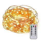 ストリングライト　33フィート100個LED　銅のワイヤー イルミネーションライト led イルミネーション　電池式　クリスマス 飾りライト　フェアリーライト 点滅ライト 銅線 ワイヤーライト アウト