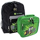 John Deere 16 inch Backpack and Lunch Box Set (Black/Green Tractor) [並行輸入品]