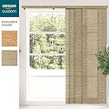 カスタムメイド調節可能なスライド式パネル、庭Ginger ( Natural Woven ) W:70.5in. X H:84in. ホワイト 3DP-GT2104-OM-70.5X84