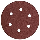 Bosch SR6R060 6-Inch Hook & Loop Sanding Disc, 6-Hole, Red, 60 Grit, 5 Pack by BOSCH