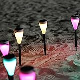 M&T TECH ガーデンライト LED ソーラー イルミネーション 七色ループ変換 自動充電/点灯 防水 イルミネーション アウトドアライト 庭園灯 芝生 屋外 園芸 防犯照明 (6)