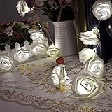 RaiFu ストリングスライト ロマンチック シミレートローズ形状 文字列ライト ホーム パーティー 祝祭 装飾 クリスマスの装飾 クリスマス ギフト 3M 20 LED ホワイト