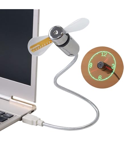 Amazon.co.jp: 【ノーブランド品】USB時計扇風機 [USB CLOCK FAN