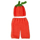 Domybest 2点セットベビー写真服 0-4ヶ月 男の子 女の子 かわいいカボチャのモデリング 写真服 柔らかく快適 かわいい 出産祝い 百日記念