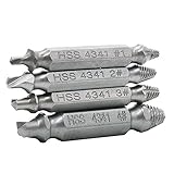 RaiFu スクリューリムーバーセット 4PCS/セット HSS4341 ダブルヘッド ルーズ スクリュー エクストラクタ スクリューエクストラクタ ドリルビットツール 折れた ボルト抜き スピード 