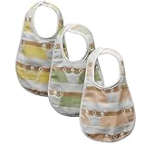 MIUSE　ベビーよだれかけ　６重厚さガーゼ　ビブ　スタイ　食事　１００％綿　出産祝い 保育園用 家用　４枚セット　 (U王冠３枚)