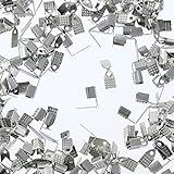 ファイニエ 紐留め カシメ 金具 シルバー 4mm 200個 折り畳み 紐留め金具 留め金具 エンドパーツ ヒモ留め アクセサリーパーツ AP1857