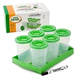 Baby Food Containers By Little Sprout: Reusable Stackable Storage Cups with Tray and Dry-erase Marke