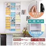 MEMORIA 棚板が1cmピッチで可動する 薄型オープン幅120.5 上置きセット