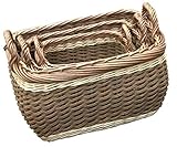 セットof 3 3トーンストレージウィッカーログバスケット