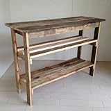 リサイクルウッド　コンソールテーブル棚2段