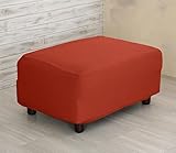 オットマンカバー・ワッフル(スーパーフィット2WAYストレッチ) 幅55~70cmｘ奥行50~60ｘ高さ35cm (レンガ)