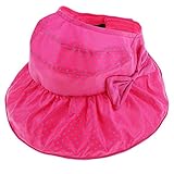 D DOLITY 子供用　日よけ帽子　日よけキャップ　垂れ布付き　水泳帽子　女の子　紫外線防止　全5色　　 - ローズレッド